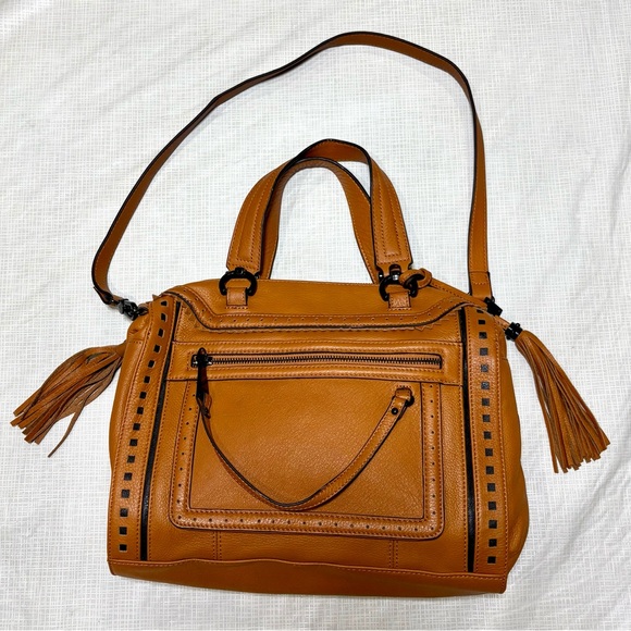 Aimee Kestenberg April Vintage Y2K New Tan Brown Leather Shoulder cross bag - Picture 1 of 10